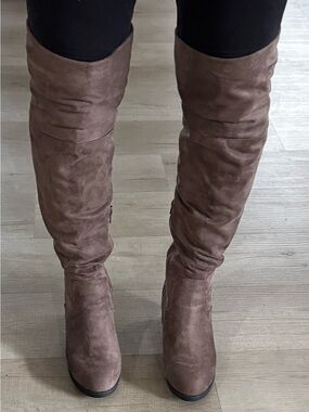 Over the Knee Faux Suede Boots 7.5